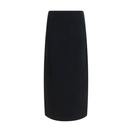 Khaite Black Acetate Long Skirt