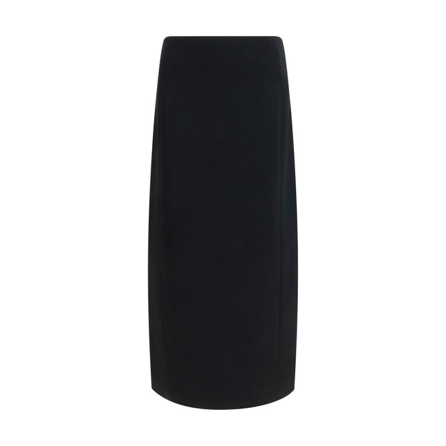 Khaite Black Acetate Long Skirt