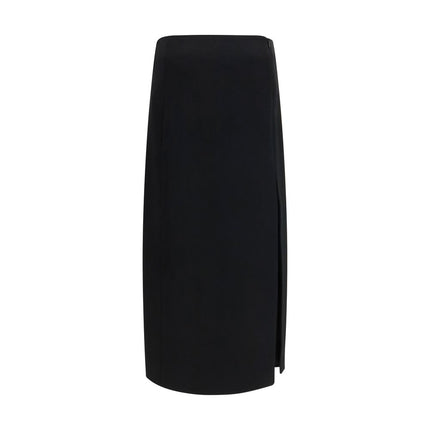 Khaite Black Acetate Long Skirt