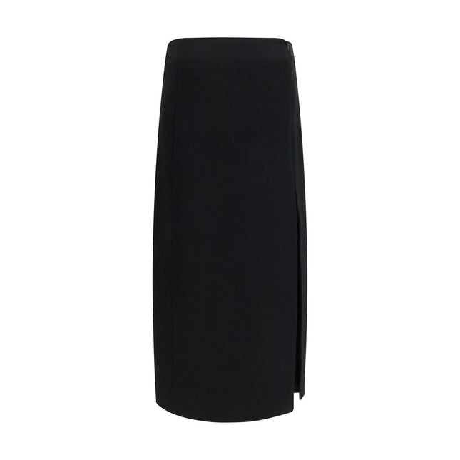 Khaite Black Acetate Long Skirt