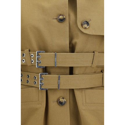Ganni Beige Cotton Full-Length Jacket Ganni