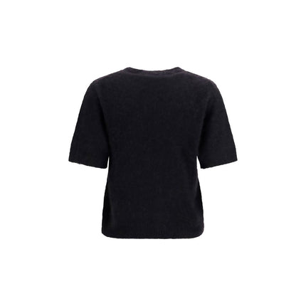 Ganni Black Alpaca Vicugna Pacos T-Shirt