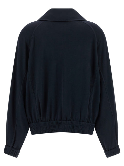 Brunello Cucinelli Blue Cotton Bomber Brunello Cucinelli