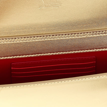 Christian Louboutin Gold Lambskin Clutch Bag