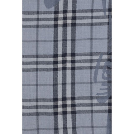 Burberry Blue Wool Oves Aries Foulard