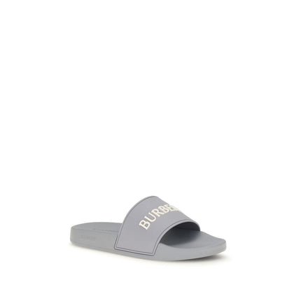 Burberry Gray Rubber Slides
