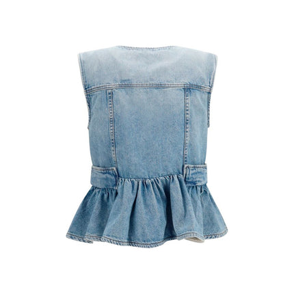 Ganni Blue Cotton Denim Jacket Ganni