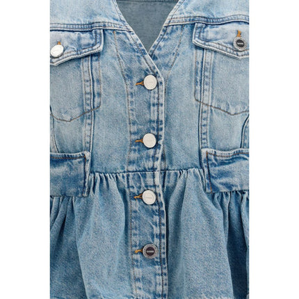 Ganni Blue Cotton Denim Jacket Ganni