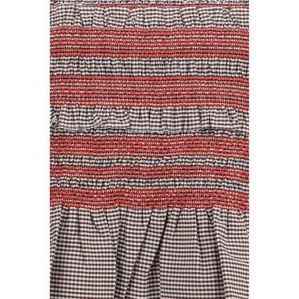 Ganni Brown Cotton Sleeveles T-Shirt