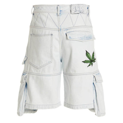 GCDS Blue Cotton Bermuda Shorts