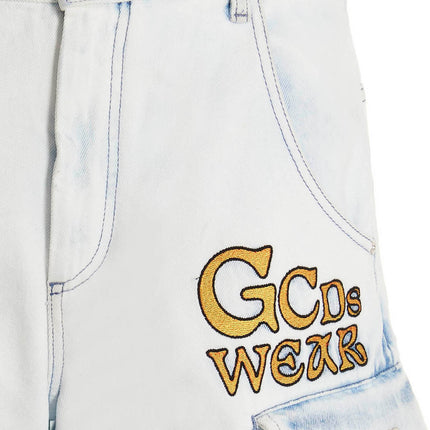 GCDS Blue Cotton Bermuda Shorts