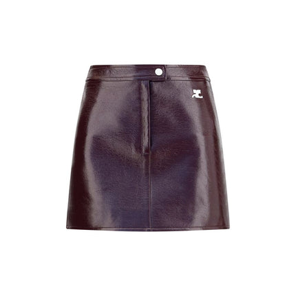 Courrèges Bordeaux Cotton Mini Skirt