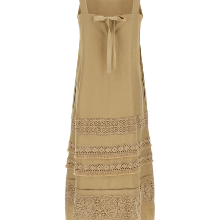 Max Mara Beige Linen Long Dress