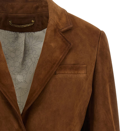 Golden Goose Brown Lamb Leather Leather Jacket