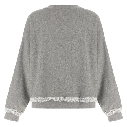 Ganni Gray Organic Cotton Sweatshirt Ganni