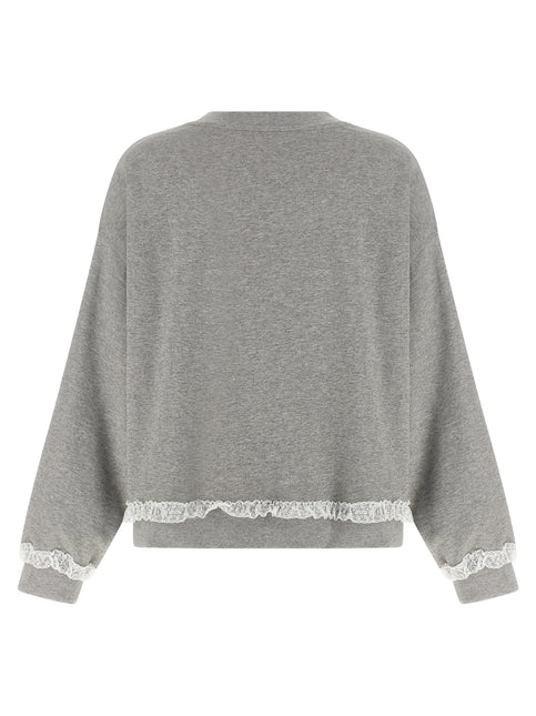 Ganni Gray Organic Cotton Sweatshirt Ganni