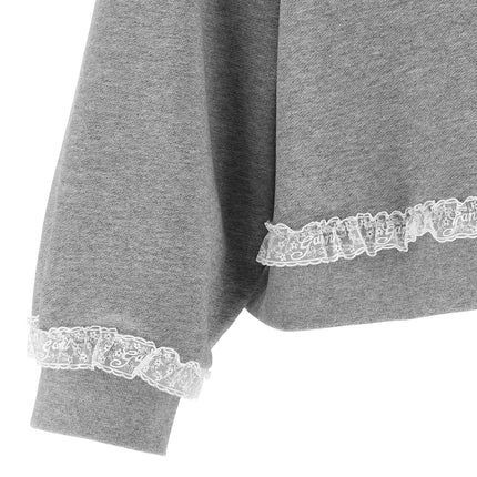 Ganni Gray Organic Cotton Sweatshirt Ganni