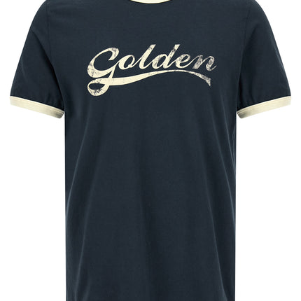 Golden Goose Blue Cotton T-Shirt Golden Goose