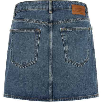 Ganni Blue Cotton Long Skirt