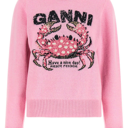 Ganni Multicolor Wool Cardigan