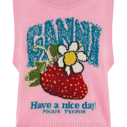 Ganni Multicolor Wool Sleeveles Sweater