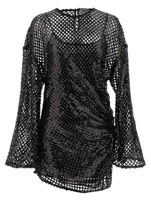 The Attico Black Polyester Short Dress