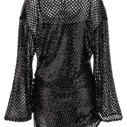 The Attico Black Polyester Short Dress