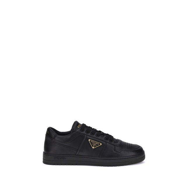 Prada Black Calf Leather Bos Taurus Low Top Sneakers Prada