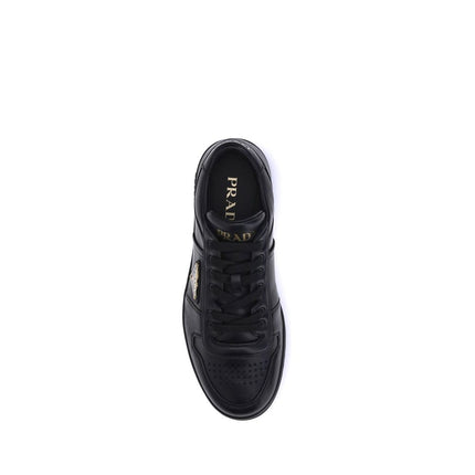 Prada Black Calf Leather Bos Taurus Low Top Sneakers Prada