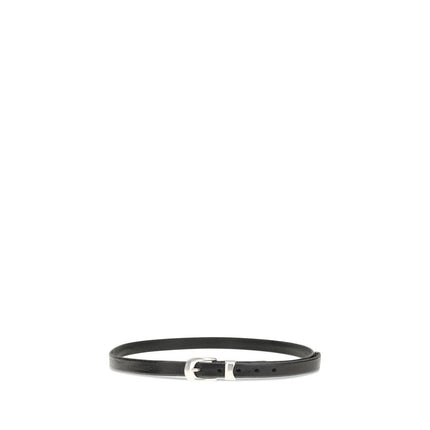 Our Legacy Black Calf Leather Bos Taurus Thin Belt
