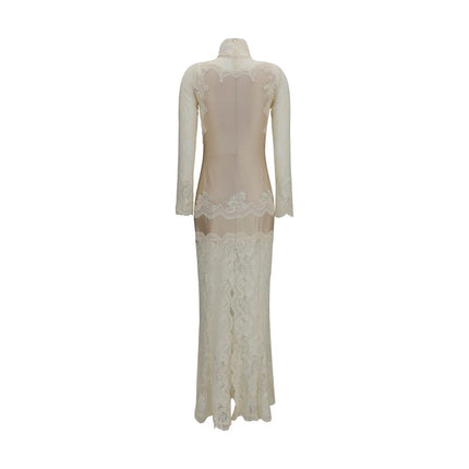Rabanne Beige Polyamide Long Dress Rabanne