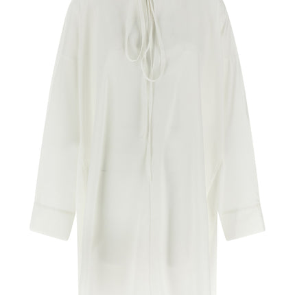 DI.LA3 PARI' White Silk Blouse