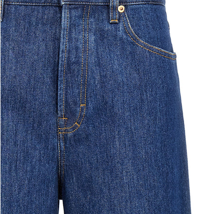 Gucci Blue Cotton Relaxed Fit Jeans