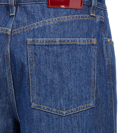 Gucci Blue Cotton Relaxed Fit Jeans