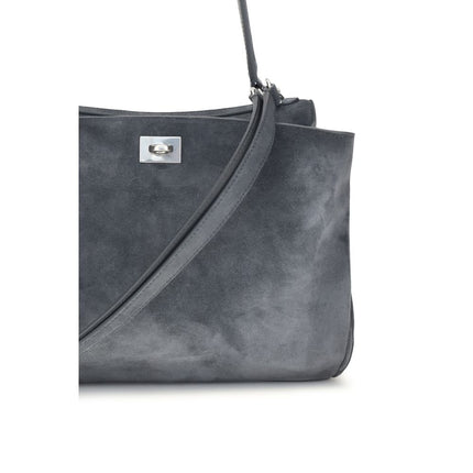 Balenciaga Gray Calf Leather Bos Taurus Shoulder Bag