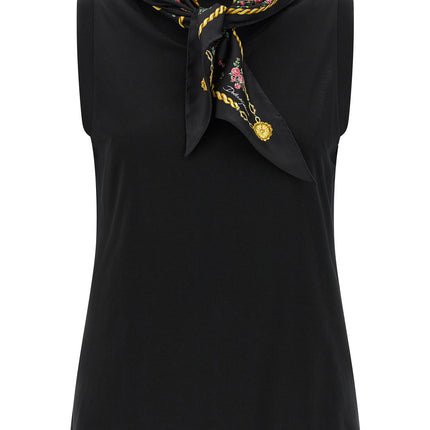 Dolce & Gabbana Black Cotton Sleeveles T-Shirt