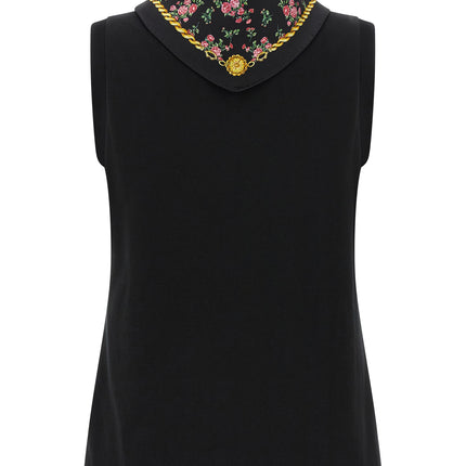 Dolce & Gabbana Black Cotton Sleeveles T-Shirt
