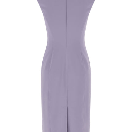 Elisabetta Franchi Purple Polyester Midi Dress