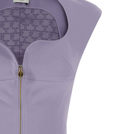Elisabetta Franchi Purple Polyester Midi Dress
