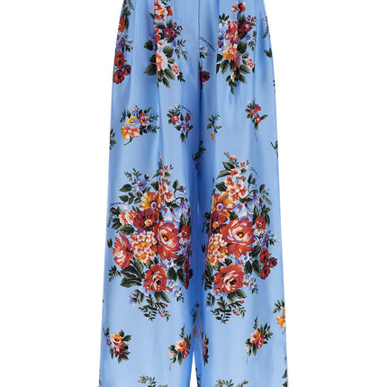 Dolce & Gabbana Blue Silk Casual Pants