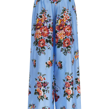 Dolce & Gabbana Blue Silk Casual Pants