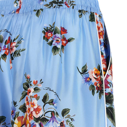 Dolce & Gabbana Blue Silk Casual Pants