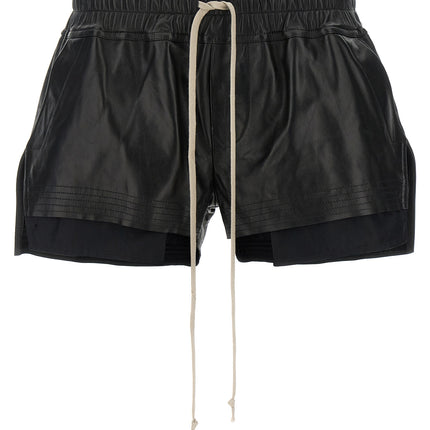 Rick Owens Black Lamb Leather Bermuda Shorts