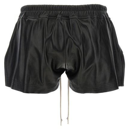 Rick Owens Black Lamb Leather Bermuda Shorts
