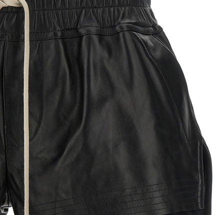 Rick Owens Black Lamb Leather Bermuda Shorts