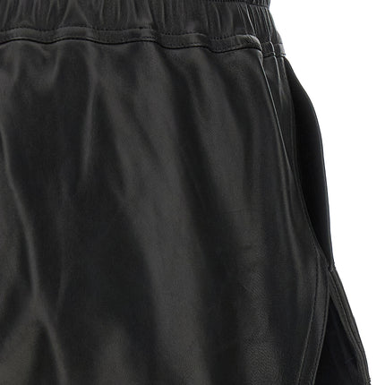 Rick Owens Black Lamb Leather Bermuda Shorts