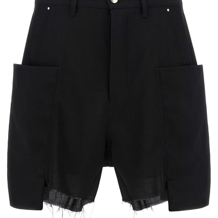 Rick Owens Black Wool Bermuda Shorts