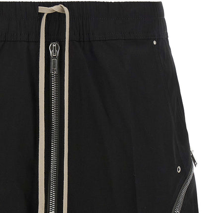 Rick Owens Black Cotton Bermuda Shorts