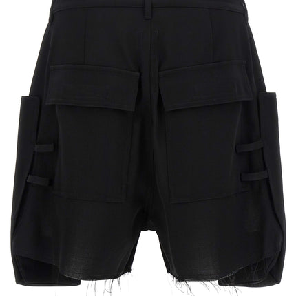 Rick Owens Black Wool Bermuda Shorts
