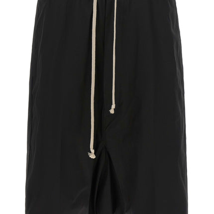 Rick Owens Black Cotton Bermuda Shorts